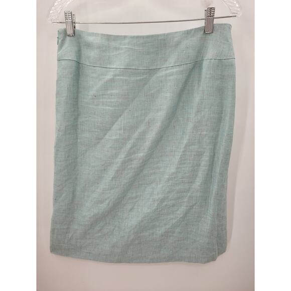 Le Suit Vintage 90s Pastel Linen Ladies Single Breasted Midi‎ Skirt Suit Set - Picture 5 of 16